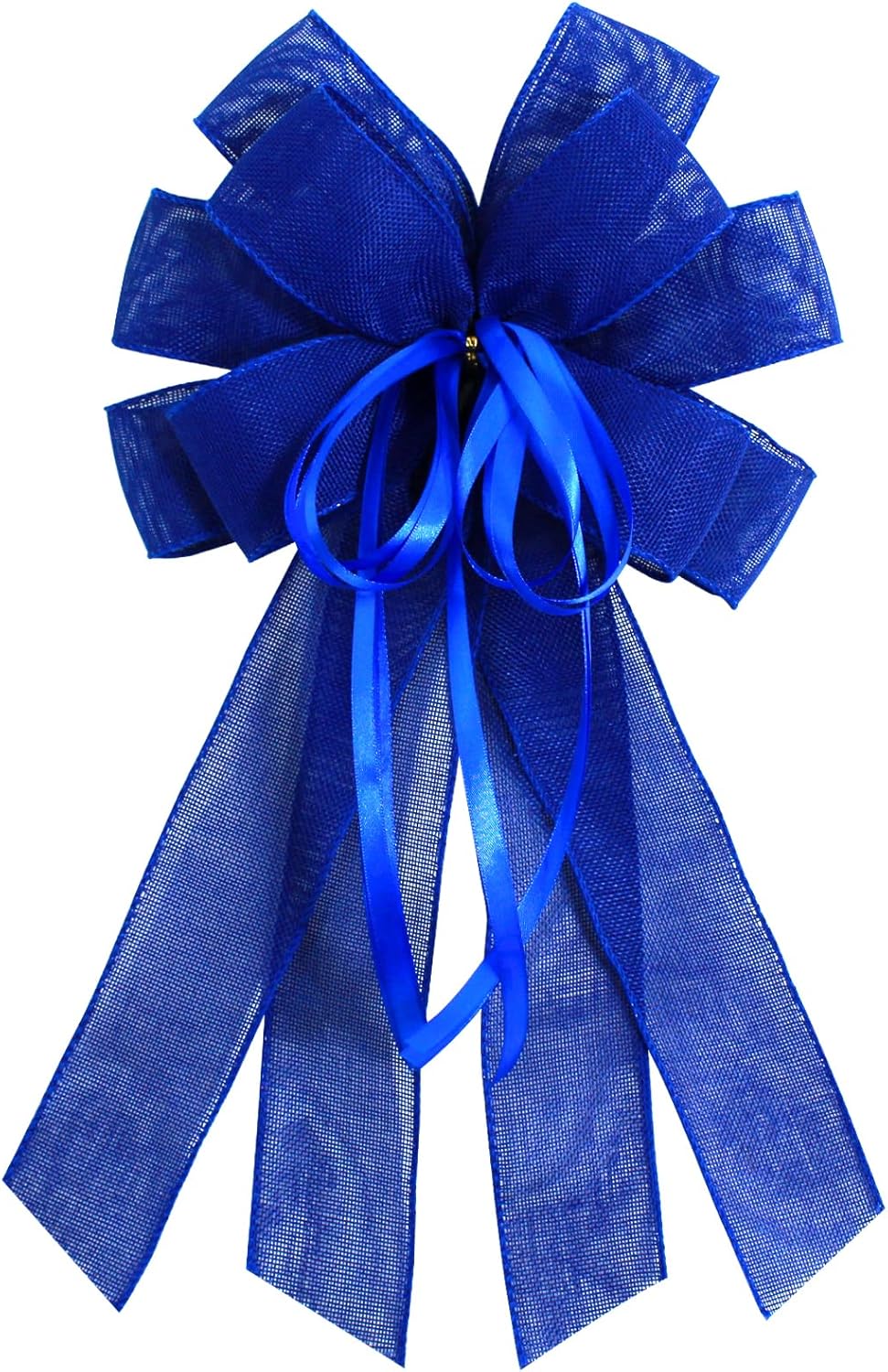Skiennix Large Dark Blue Burlap Bow - Perfect for Wreaths & Spring Decor | Holiday Party Accent