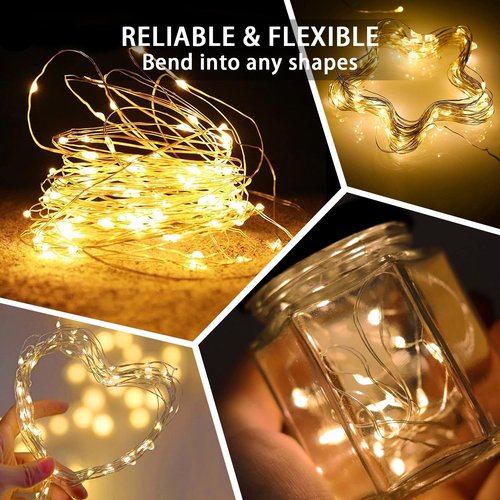 chzk 8 Pack Fairy Lights 7Ft 20 LED Twinkle String Lights 3 Modes Battery Operated Waterproof Firefly Starry for Mason Jar Wedding Birthday Party Table Centerpieces Bedroom Christmas,Warm White