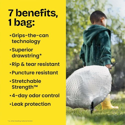 Glad ForceFlex Tall Kitchen Trash Bags - 13 Gallon, Gain Original Scent, 140 Count Pack