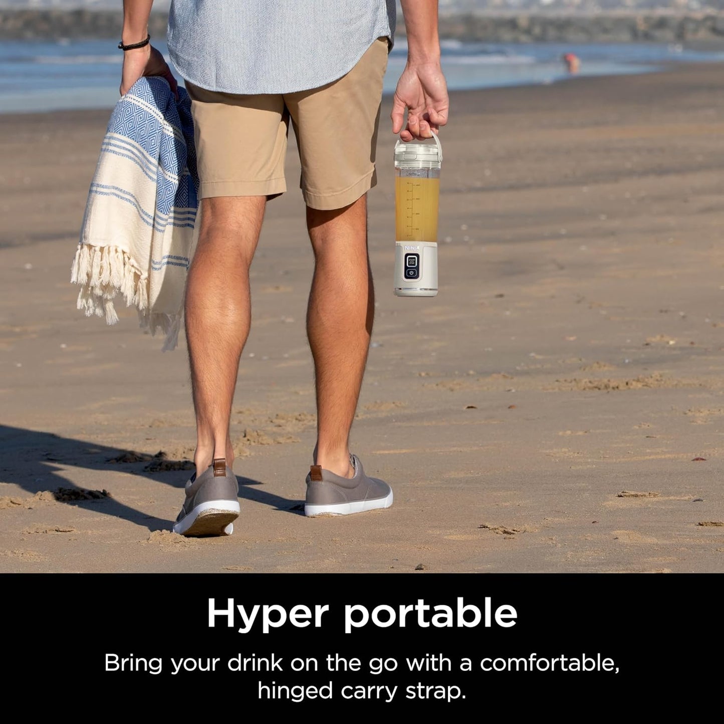 Ninja Blast Portable Blender - Cordless 18oz Personal Blender for Shakes & Smoothies | BPA-Free, USB-C Rechargeable, Vanilla Bean