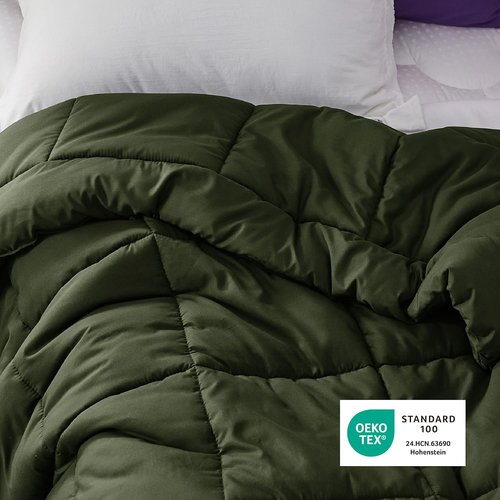 Bedsure Comforter Duvet Insert - All-Season Twin Size Quilted Down Alternative Bedding | Olive Green 88 x 68 Inches