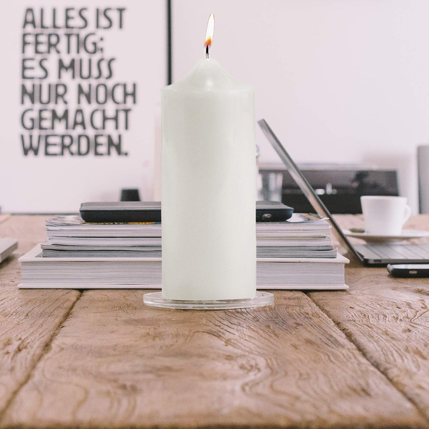 Unscented White Pillar Candle 3"x9" - Smokeless Cotton Wick for Weddings & Home Decor