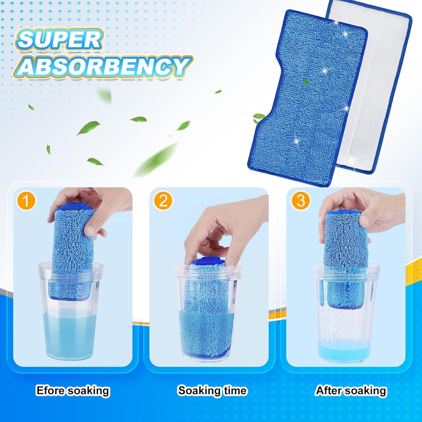 KEEPOW Reusable Mop Pads - Compatible Replacement for Shark VACMOP Models - 4+2+1 Pack