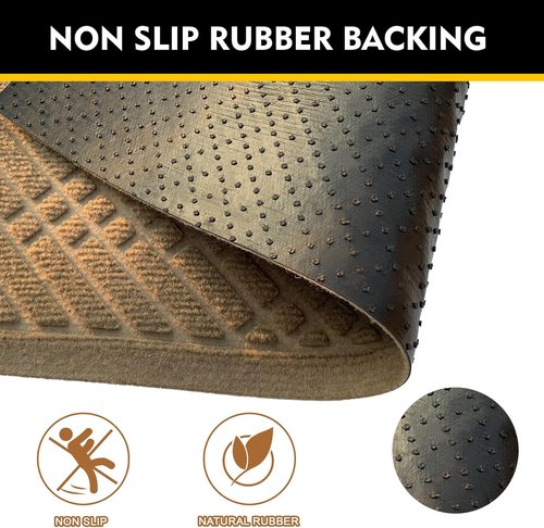 Dirt Trapper Doormat - Waterproof & Absorbent Floor Mat | Low Profile 29x17, Beige