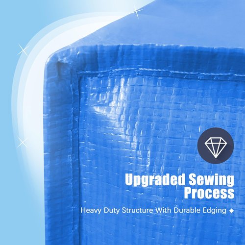 HOMESURE Large Water-Resistant Moving Bags - 12 Pack Heavy Duty Storage Totes with Zippers & Handles | Sky Blue