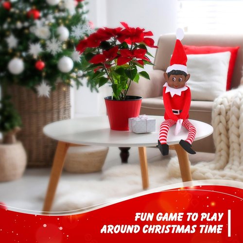 Christmas Elf Behaving Badly Plush Toy - Naughty Bendy Doll | 12-Inch Black Elf for Holiday Fun