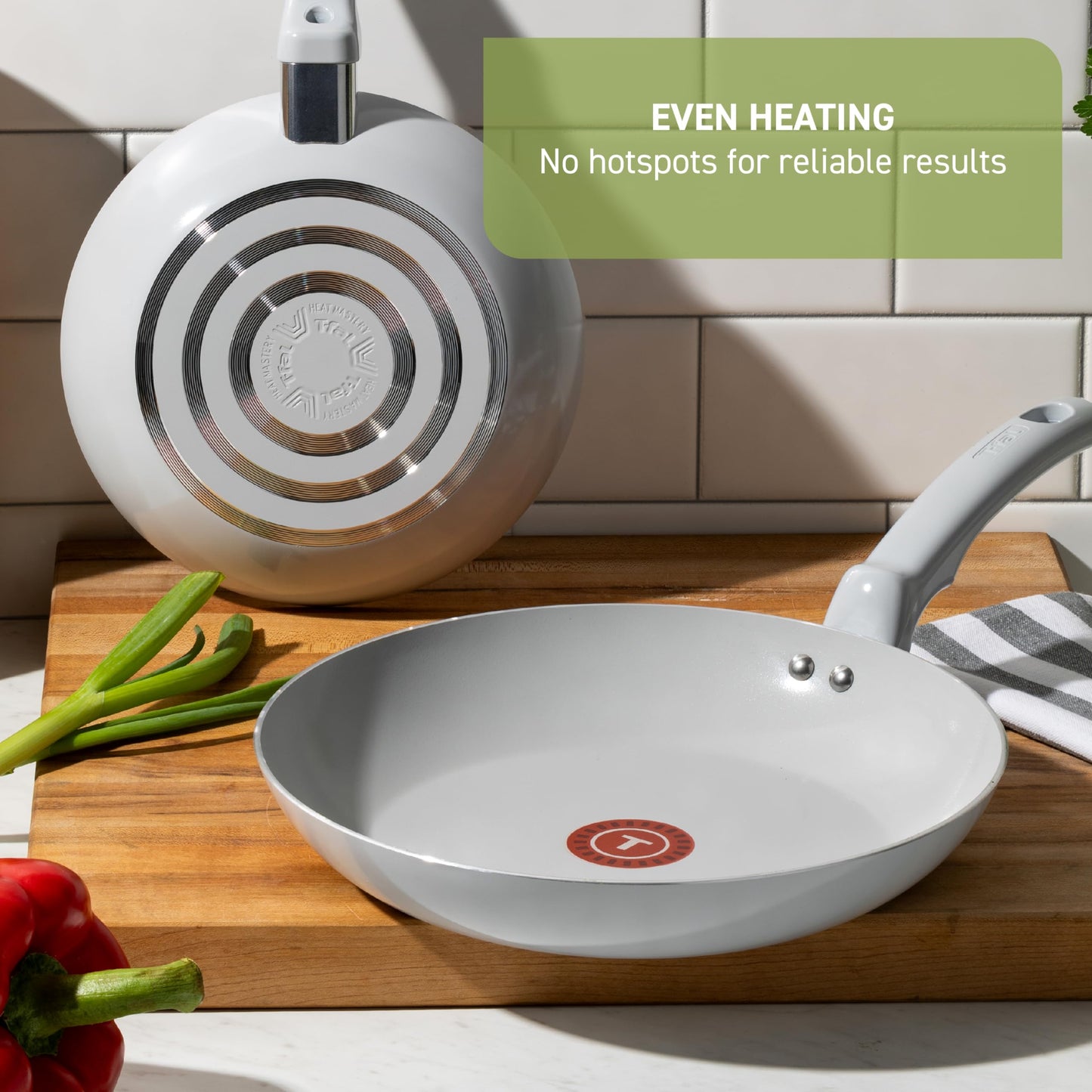 T-Fal Refresh Ceramic Nonstick Frying Pan 12 Inch Skillet, Oven Safe to 350°F, Stay-Cool Handle, Mint Green