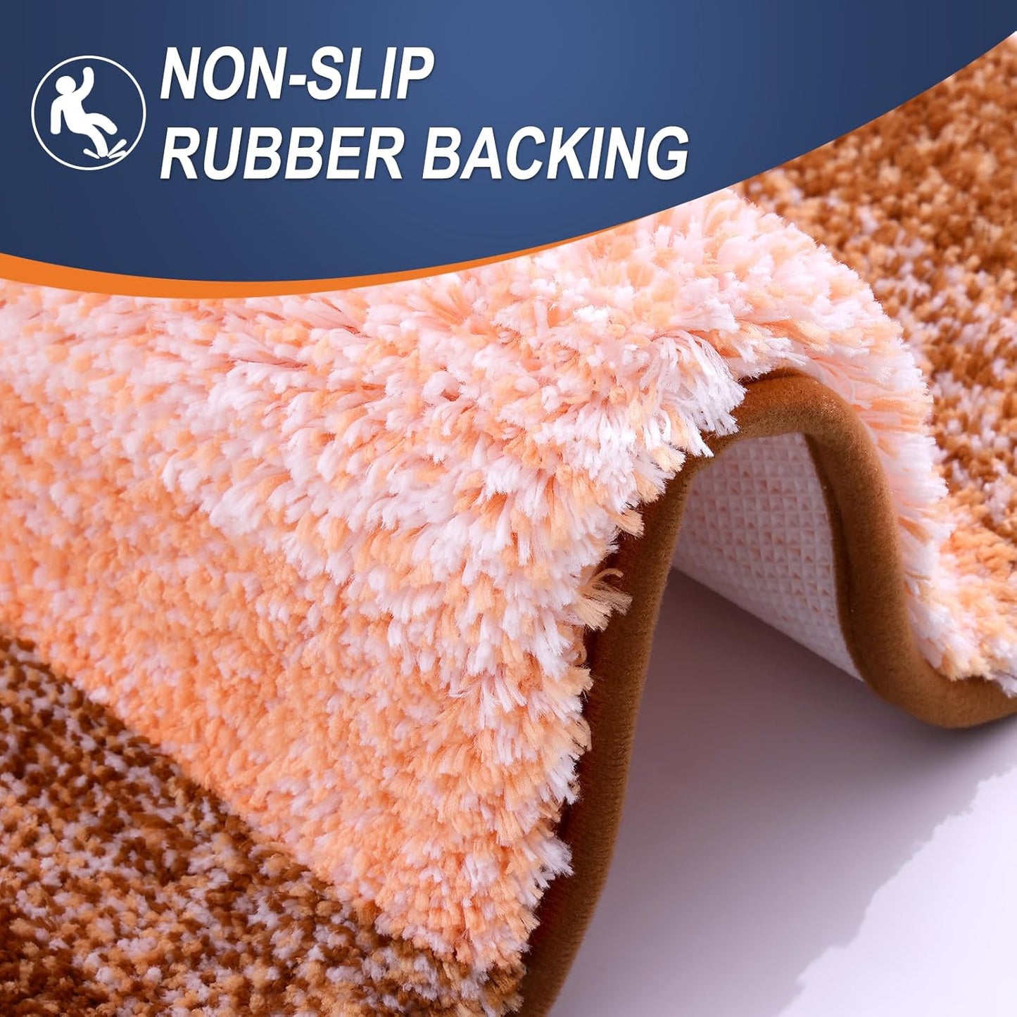 OLANLY Bathroom Rugs - Extra Soft Microfiber Mat | Quick Dry, Machine Washable, 36x24, Orange