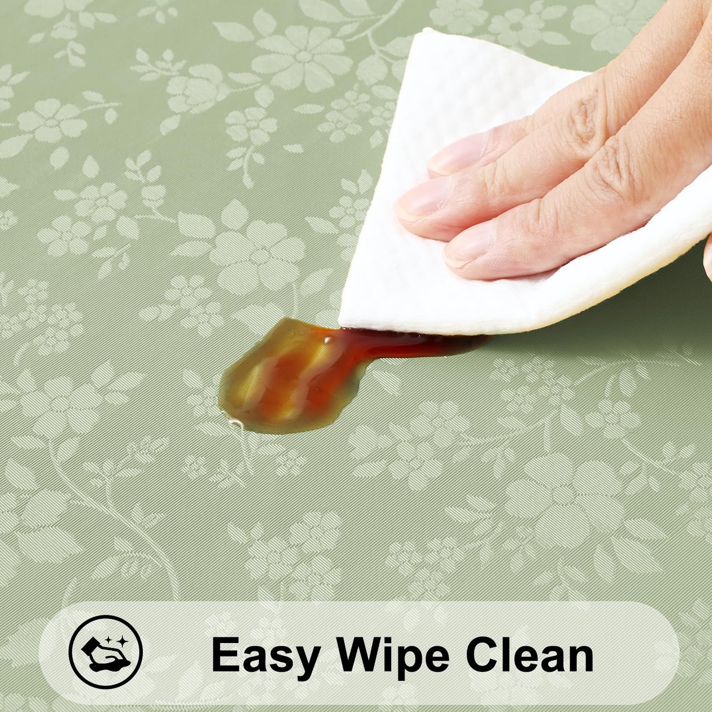 Smiry Rectangle Table Cloth, Waterproof Heavy Duty Vinyl Tablecloths, Wipeable Washable Table Cover for Kitchen and Dining Room (Grass Green, 60" X 120")
