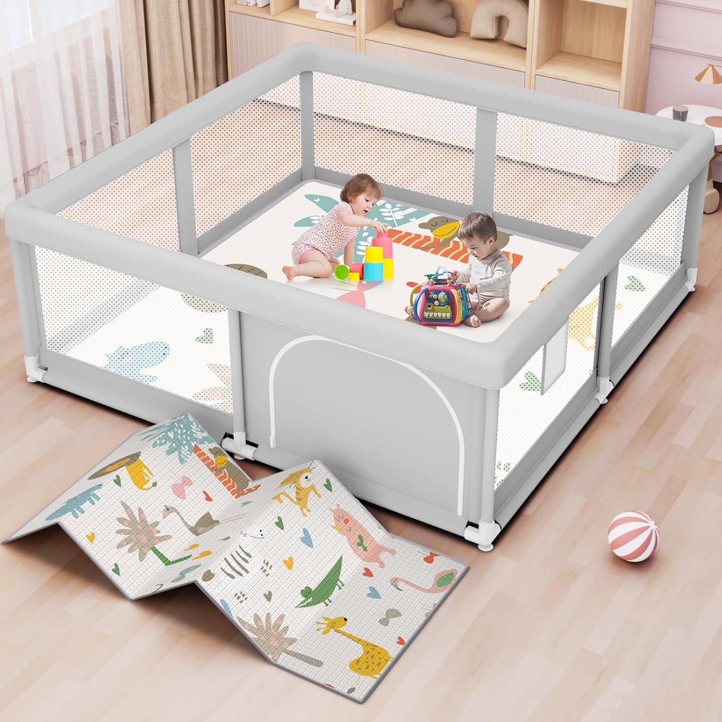 Regine Switzerland Baby Playpen - Sturdy Safety Playpen with Gate | 50x50 Inch Indoor & Outdoor Activity Center