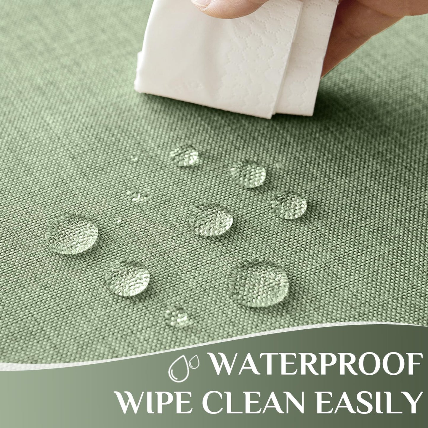 Softalker Sage Green Table Cloth Rectangle 70x52 Inch Linen Textured Outdoor Tablecloths Stain and Wrinkle Resistant Decorative Small Dining Table Cover Waterproof for Summer,Party,Birthday,Coffee