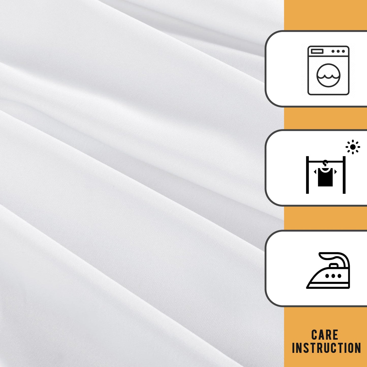 Obstal 2 Pack Table Clothes for 6 Foot Rectangle Tables - Water Resistant Washable Fabric Polyester Rectangle Table Cover Protector for Wedding, Banquet and Trade Shows, 72L x 30W x 30H Inches, White