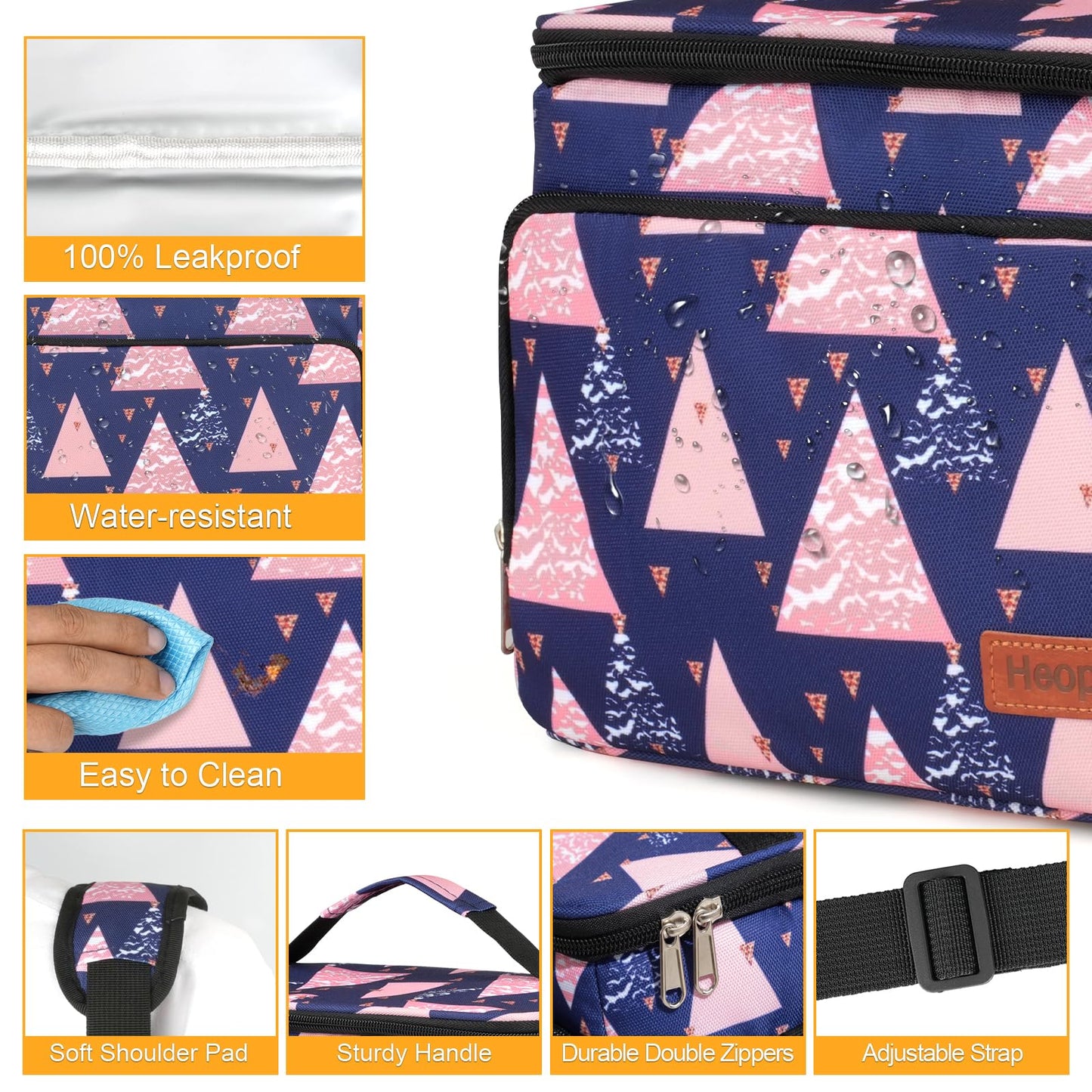 Coreskin Insulated Lunch Box for Adults, 15L Leakproof Cooler Bag with Multi Pockets, Adjustable Strap, Ideal for Work, Beach & Picnic