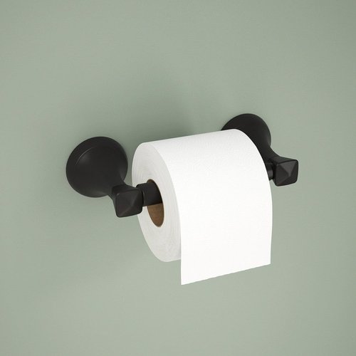 Delta Toilet Paper Holder - Spring Loaded Design | Matte Black | Wall Mount Bathroom Accessory