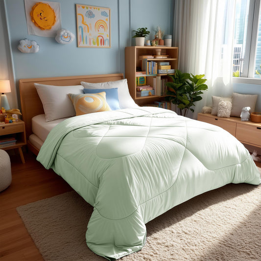 Deconovo Cooling Comforter – Double-Sided Cold Touch for Hot Sleepers & Night Sweats, Lightweight & Breathable, Oeko-TEX Certified, Machine Washable (Cold, Hang-Dry) – Green, 59x79 Inch