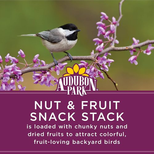 Audubon Park Wild Bird Food - Nut & Fruit Snack Stack Bird Seed Cake | 6-Pack for Outdoor Feeders