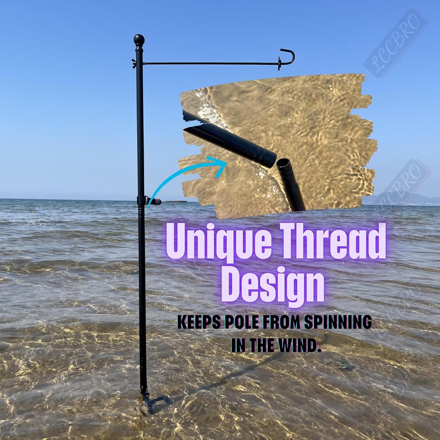 LCCBRO Garden Flag Holder Stand - Heavy Duty 12 x 18 Small Flag Holder for Yard & Garden
