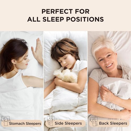 Bedsure Queen Pillows - Fluffy Hotel Quality Down Alternative Set of 2 | Diamond Quilted Design for All Sleepers