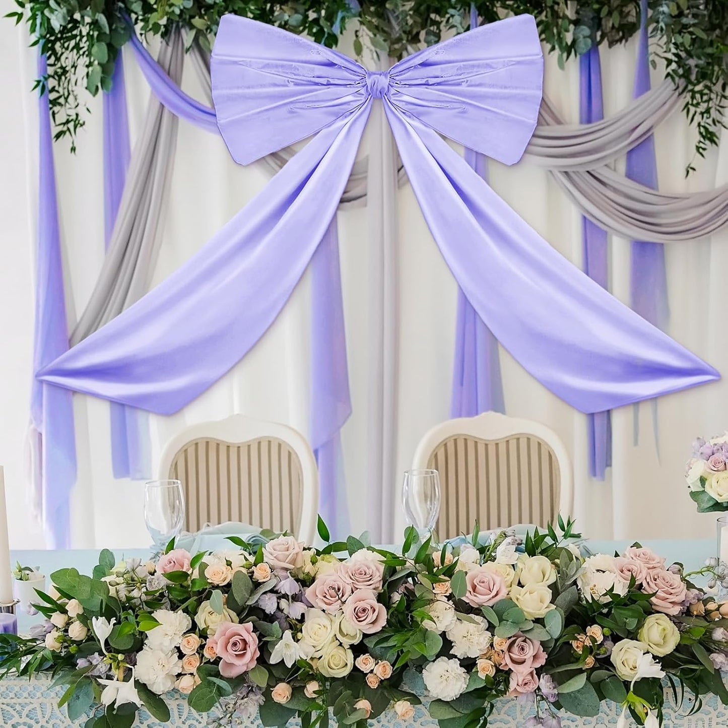 Wavwavw Bow Decor - Large Lavender Purple Bow for Room & Birthday Party Backdrop | 24 x 36 Inches