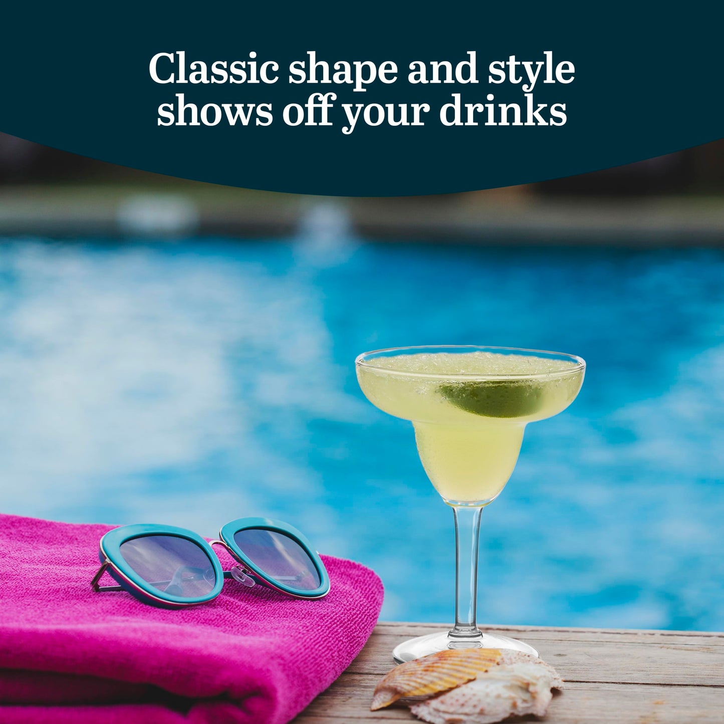 Libbey Margarita Party Glasses Set of 12, Durable Large Margarita Glass, 9 Oz Dishwasher Safe Stemmed Drinking Glasses Gift for Weddings, Parties and More
