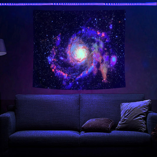 Psyhilar Blacklight Tapestry Glow in the Dark UV Space Universe Galaxy Black Light Posters for Adults (79 x 59 Inches)