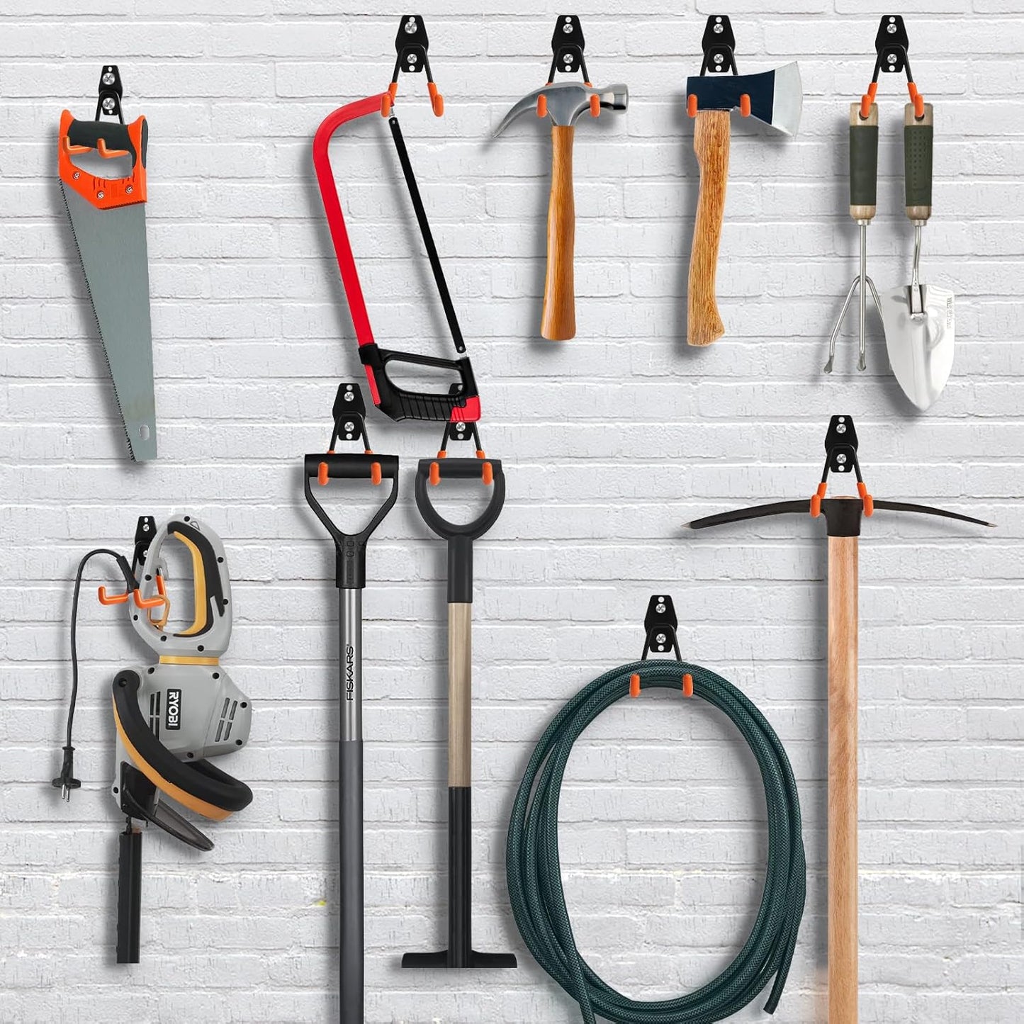 KURUI Heavy Duty Wall Hook - Versatile Tool & Garden Hose Holder | 2 Pack Metal Storage Hangers