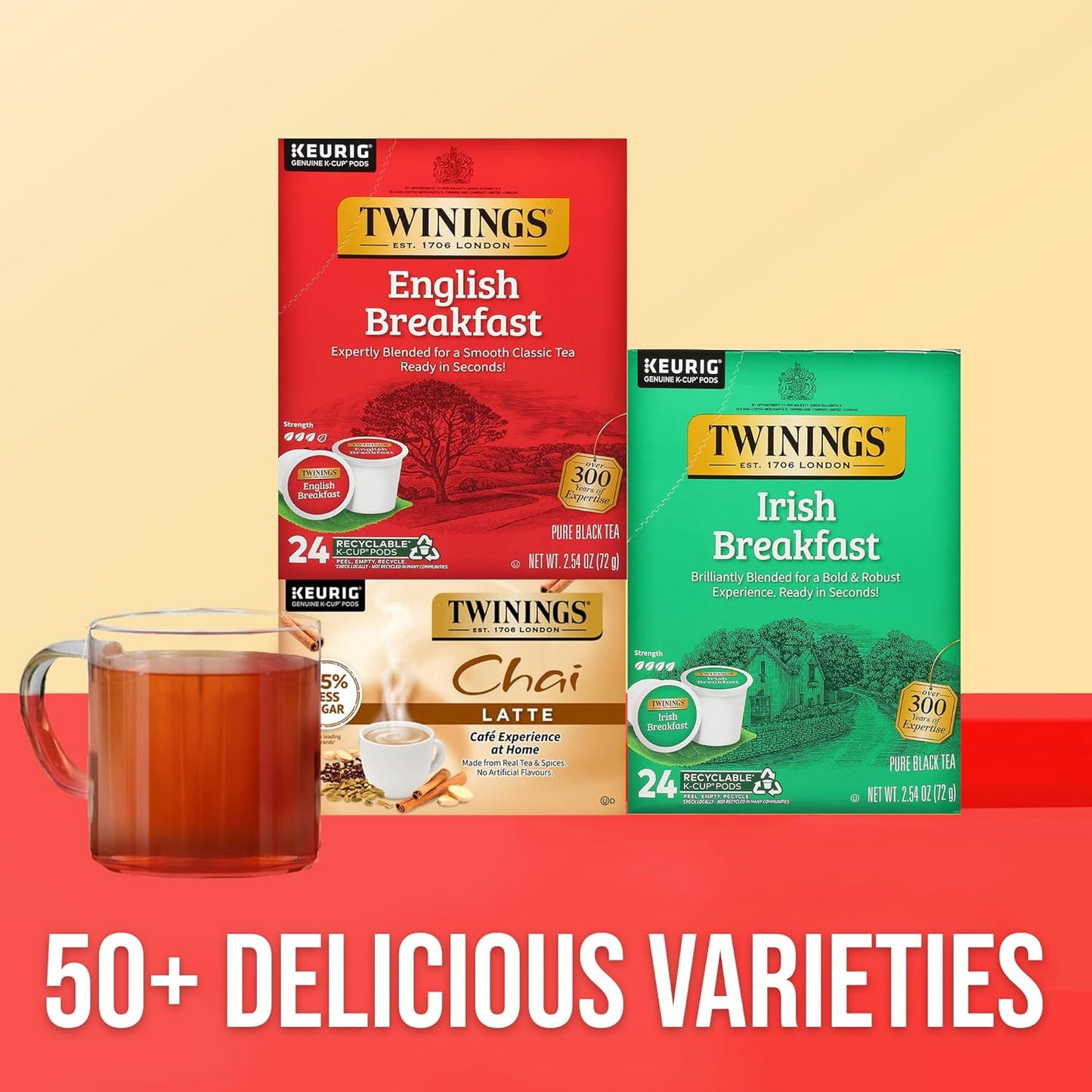 Twinings English Breakfast Black Tea K-Cup Pods - Smooth & Robust Flavor, 24 Count for Keurig
