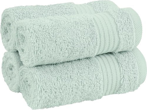 Cotton Paradise 100% Cotton Turkish Washcloth Set - Soft, Absorbent 4-Piece Mint Towels