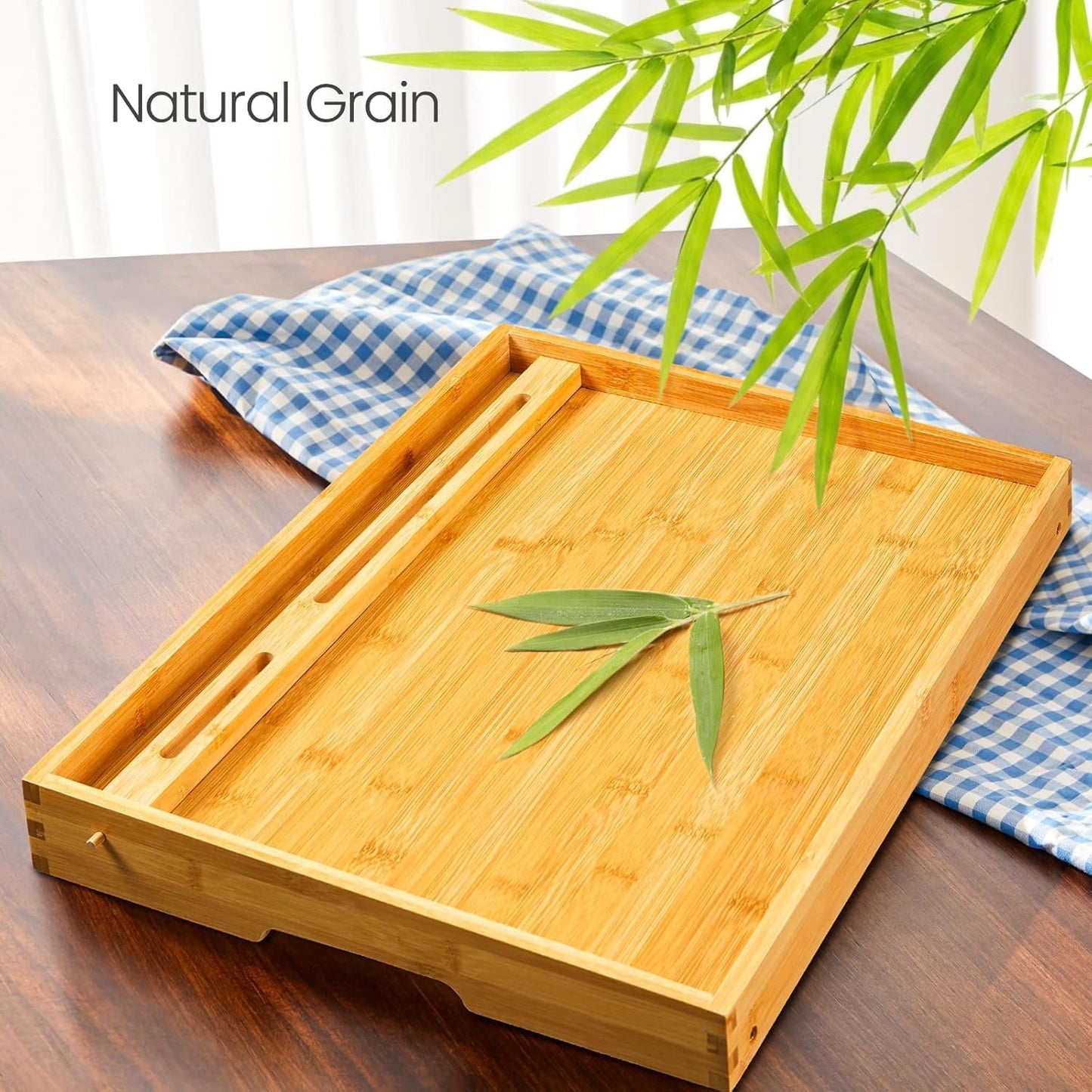 Pipishell Bamboo Bed Tray Table - Large Folding Breakfast Tray for Laptop, Snacks & Reading