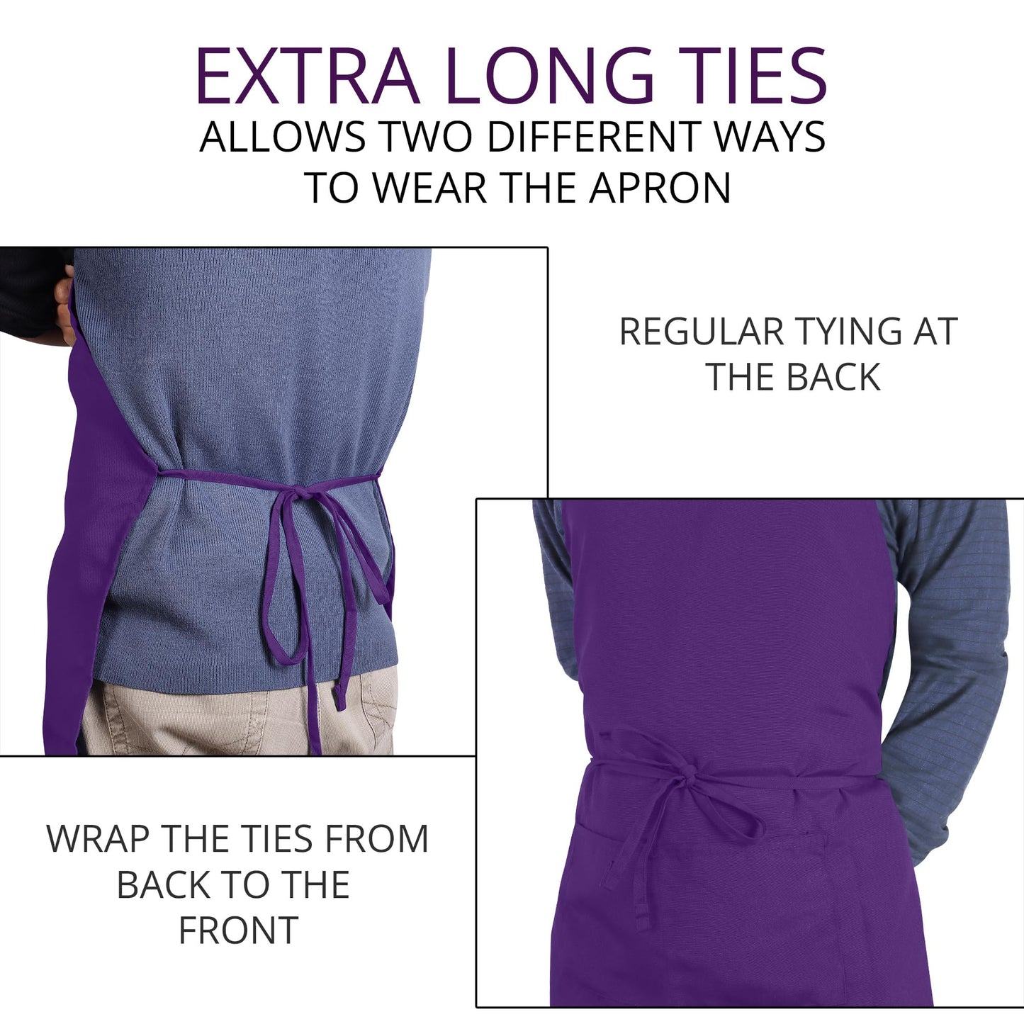 Utopia Kitchen 2 Pack Bib Apron, Adjustable with 2 Pockets, Water and Oil Resistant, Cooking Kitchen Chef Apron for Women Men