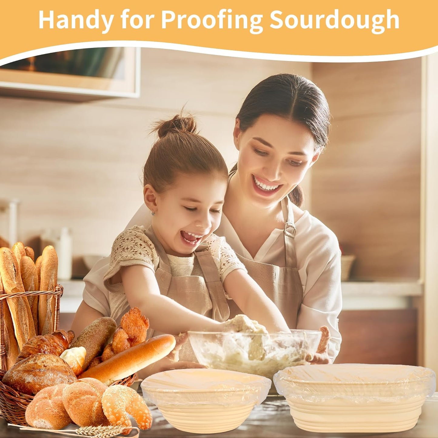 Skiennix 200 Bowl Covers - Large Elastic Reusable Plastic Wrap for Food Storage & Sourdough Proofing - BPA-Free