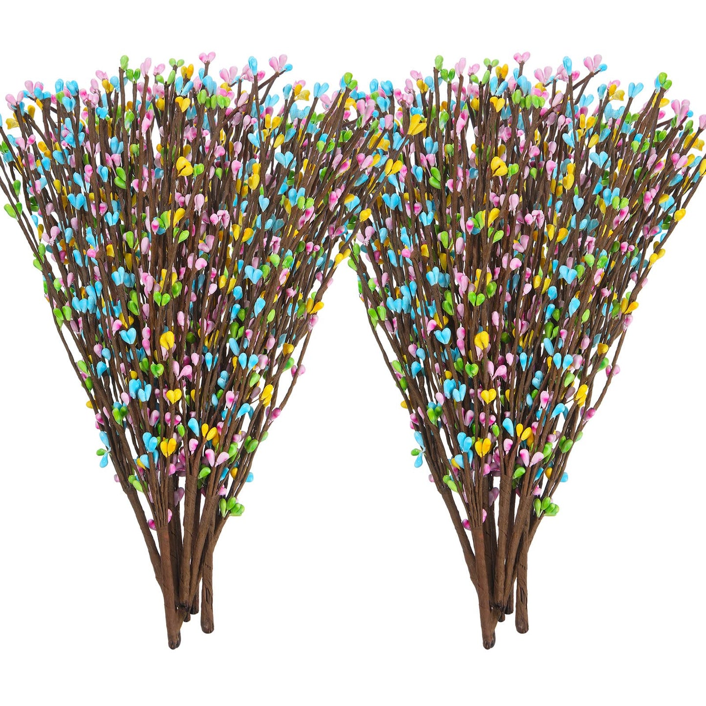 Juinte 10 Packs Easter Berry Garland Artificial Sprays Wire Spring Pip Berry Decorative Garland Picks Floral Pip Picks Stems for Easter Crafts Floral Arrangement Wreath Making