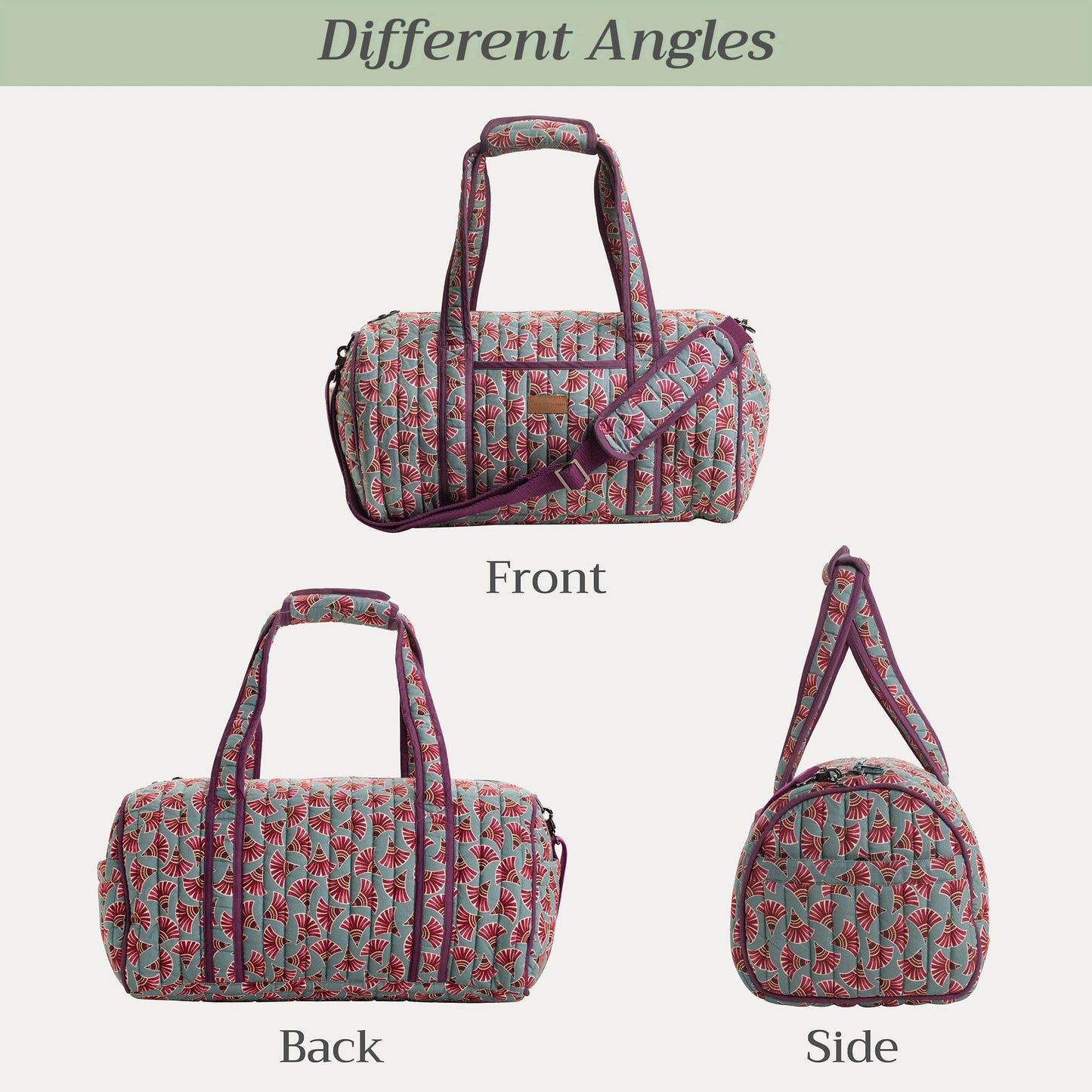 Maison d' Hermine Weekend Duffel Bags for Women Cotton Quilted Overnight Luggage Weekend Bag for Men Gym Sports Gifts Travel Business Travellers Trip Mothers Day Gifts -Bamako - Malia
