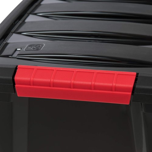 IRIS USA 13 QT Plastic Storage Box - Durable BPA-Free Containers with Lids & Latches | 6 Pack - Black