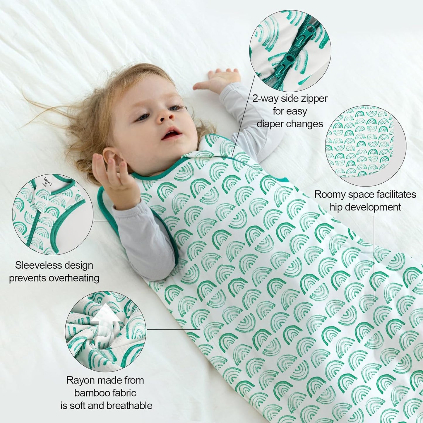 Bamboo Rayon Sleep Sack by [Brand Name] - Supersoft 1.0 Tog Unisex Baby Wearable Blanket | 6-12 Months
