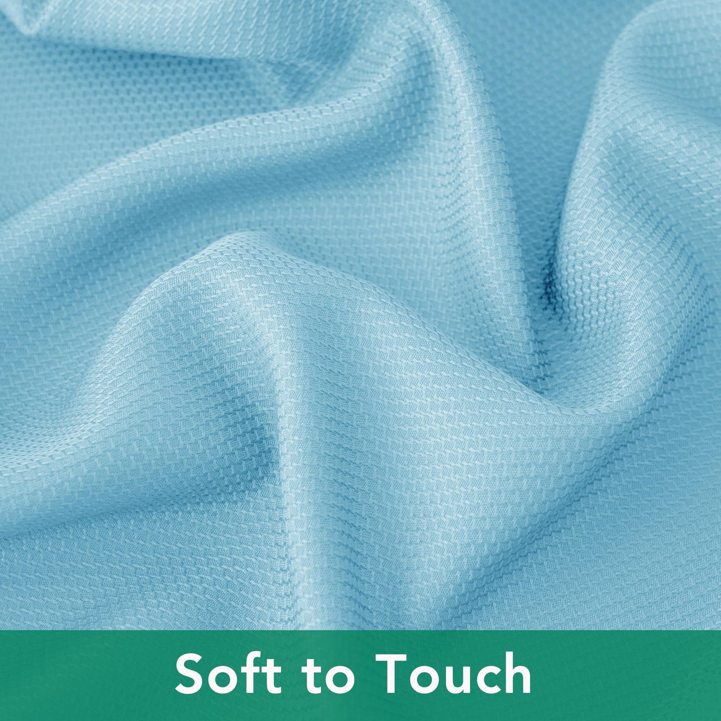 Biscaynebay Textured Fabric Tablecloths 52x70 Inches Rectangular, Light Blue Water Resistant Tablecloths for Dining, Kitchen, Wedding, Parties etc. Machine Washable