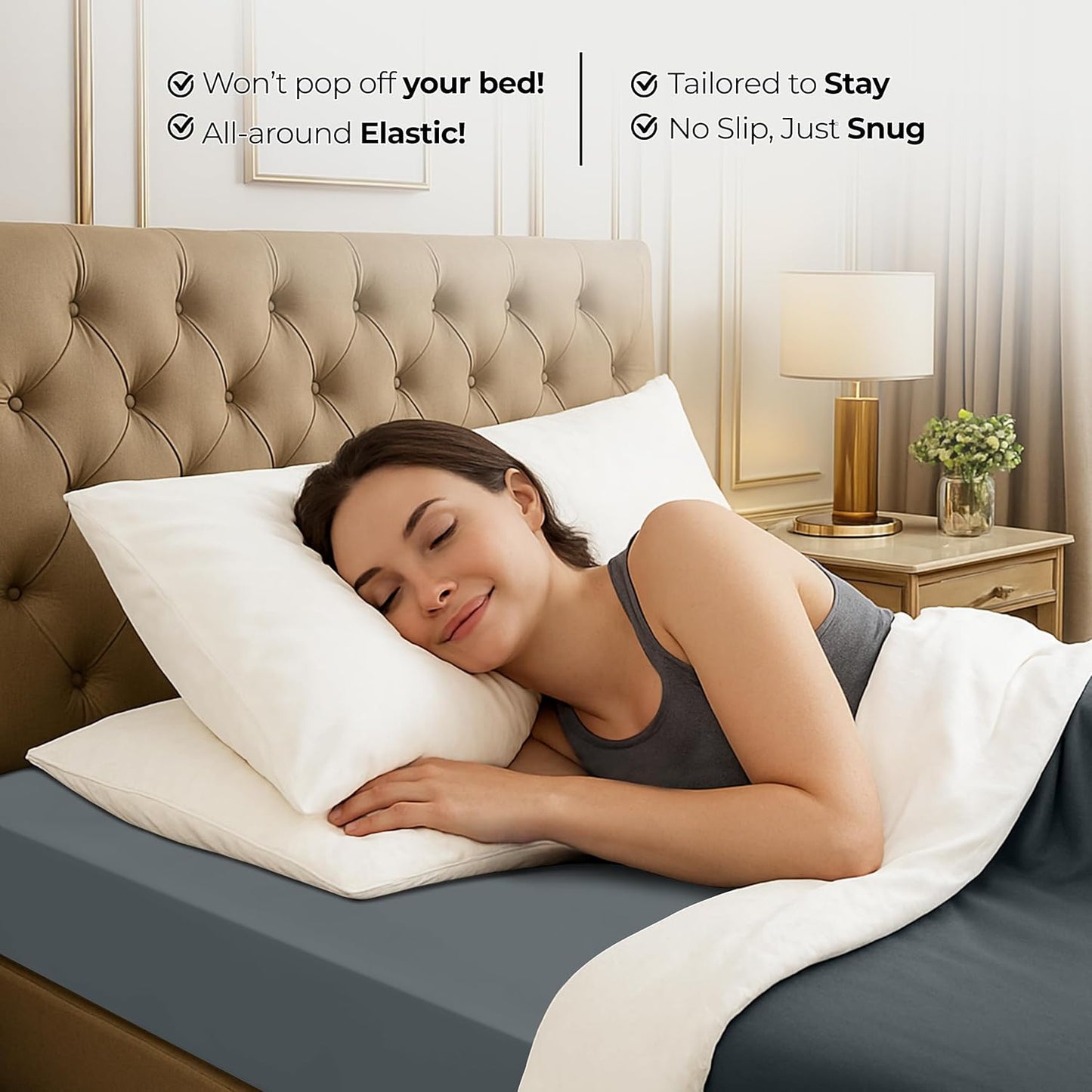 Utopia Bedding Twin Fitted Sheet - Soft Microfiber - Deep Pocket - Fade Resistant - Easy Care (Grey)