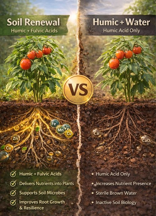 Humic & Fulvic Acid Soil Conditioner Concentrate by Soil Renewal - Quart Size for Enhanced Growth
