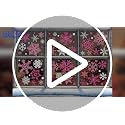 Whaline Pink White Glitter Snowflake Window Clings, 9 Sheets - Reusable Xmas Decor