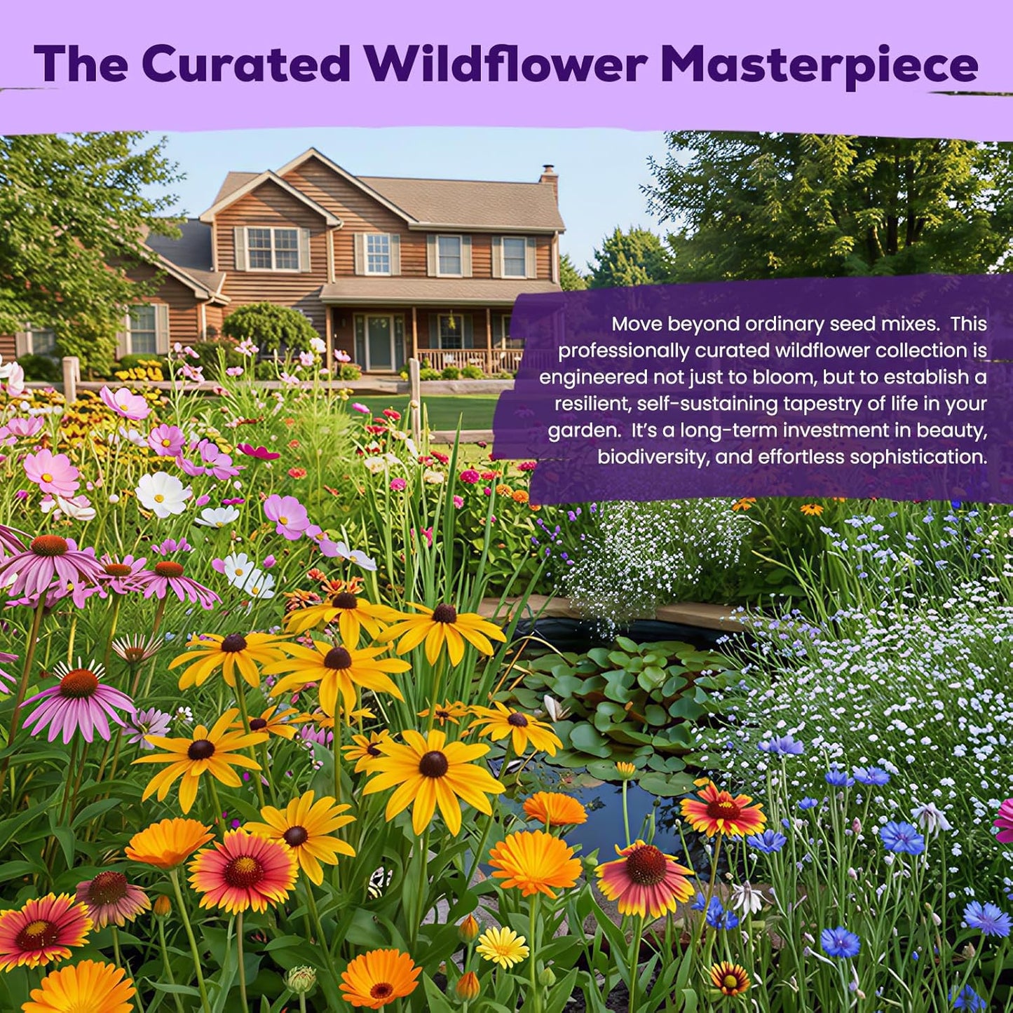 Wildflower Seeds Bulk by [Brand Name] - 200,000+ Non-GMO Heirloom Seeds Mix | 16 Varieties for Pollinator Garden