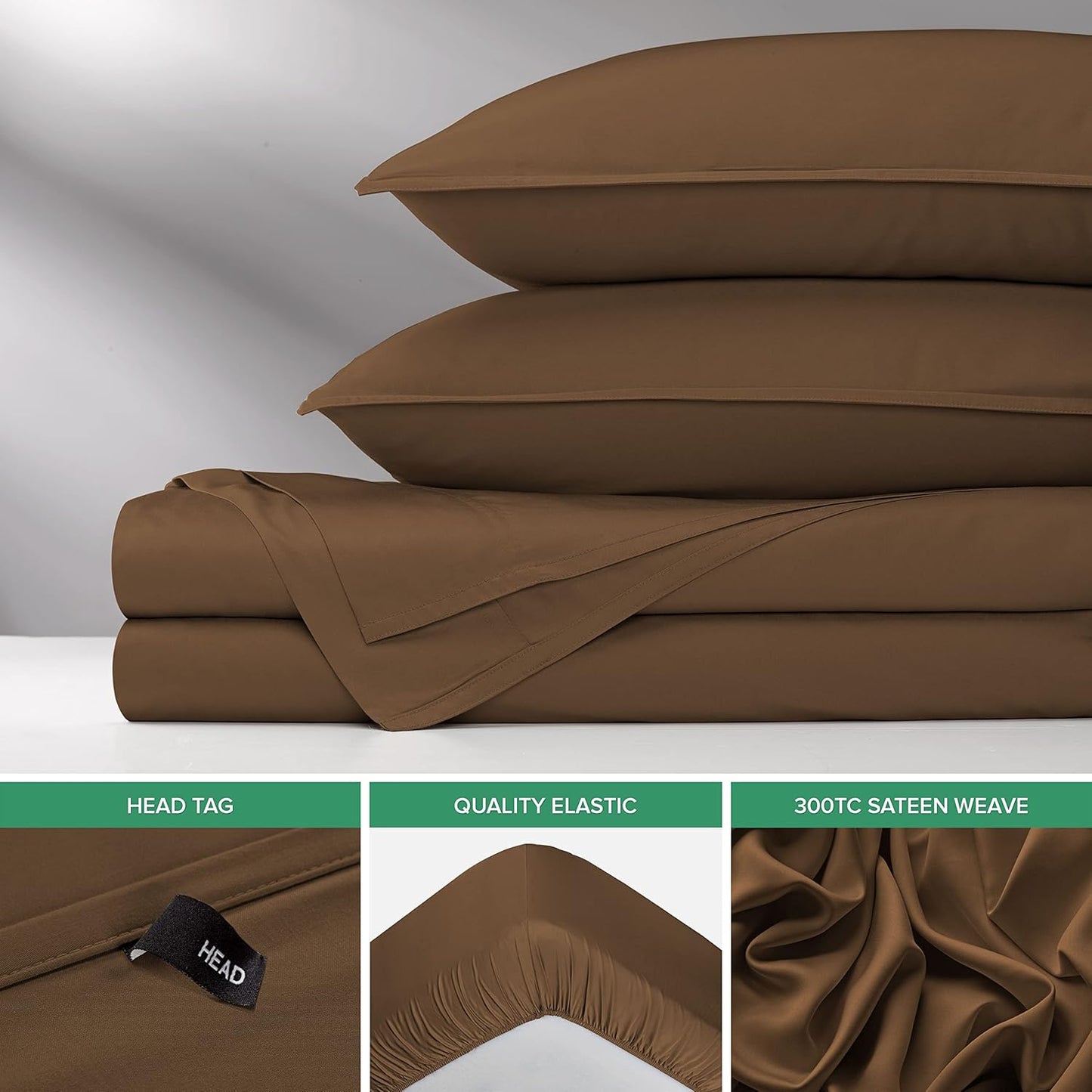 Pure Bamboo Twin Sheets - Luxuriously Soft 100% Organic Viscose Bed Sheet Set | Cooling Comfort in Coconut Husk
