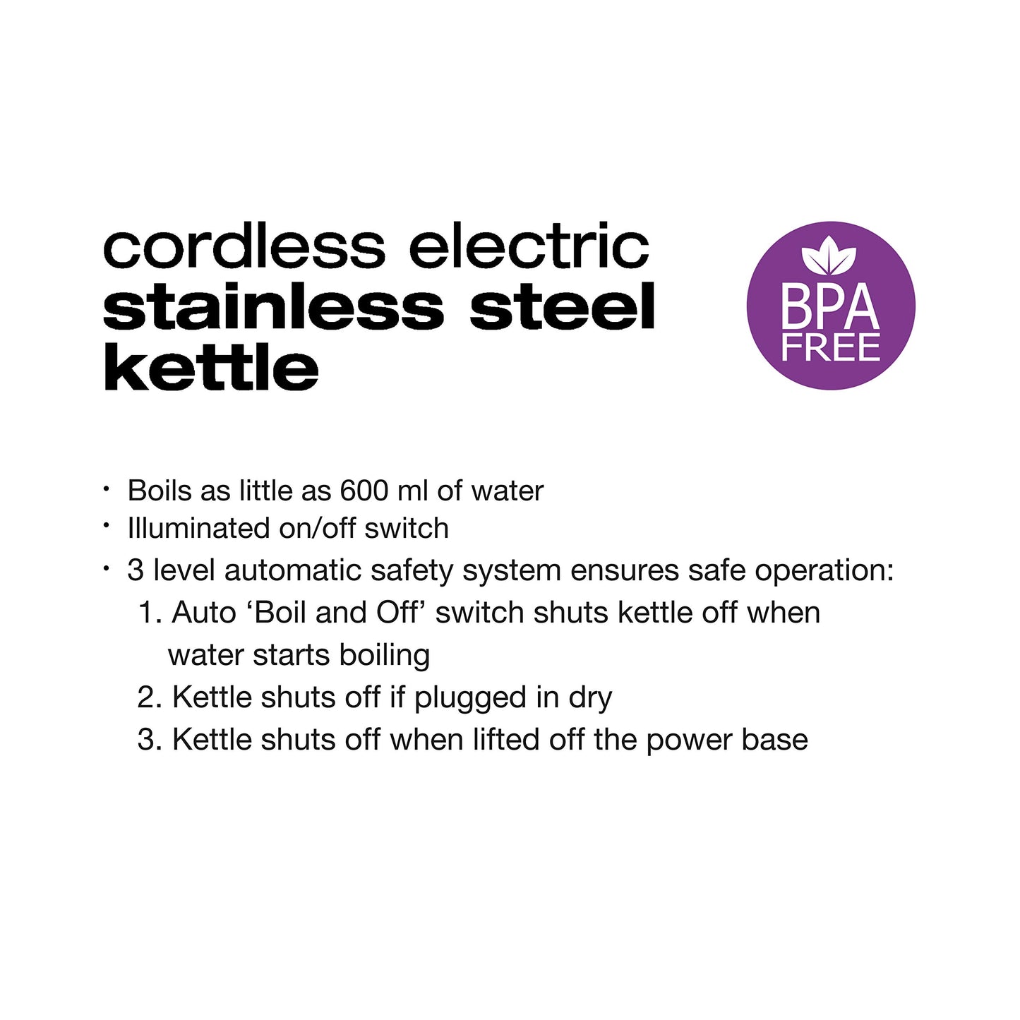 Salton Cordless Electric Stainless Steel Kettle, Water Boiler and Tea Heater, 1.7 Liter/Quart with Automatic Shut-Off and Boil-Dry Protection, Water Level Window, 1500 Watts (JK1903)