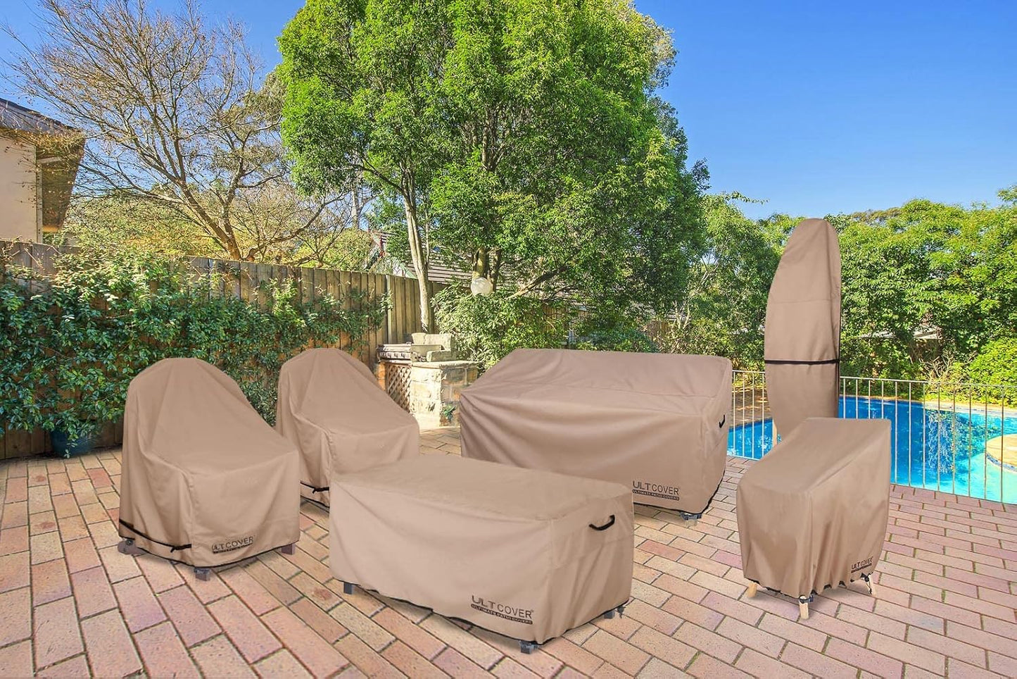 ULTCOVER Waterproof Adirondack Chair Cover - 2 Pack for Chairs Up to 32"W x 38"D x 36"H