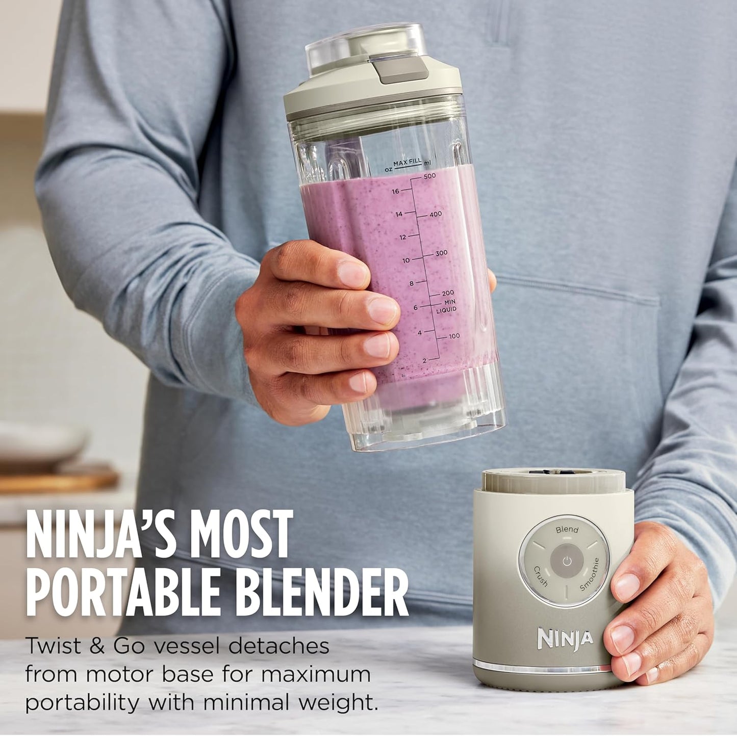 Ninja Blast Max Portable Blender - Cordless 22 oz Personal Smoothie Maker | Ice Crush, Dishwasher Safe, Navy