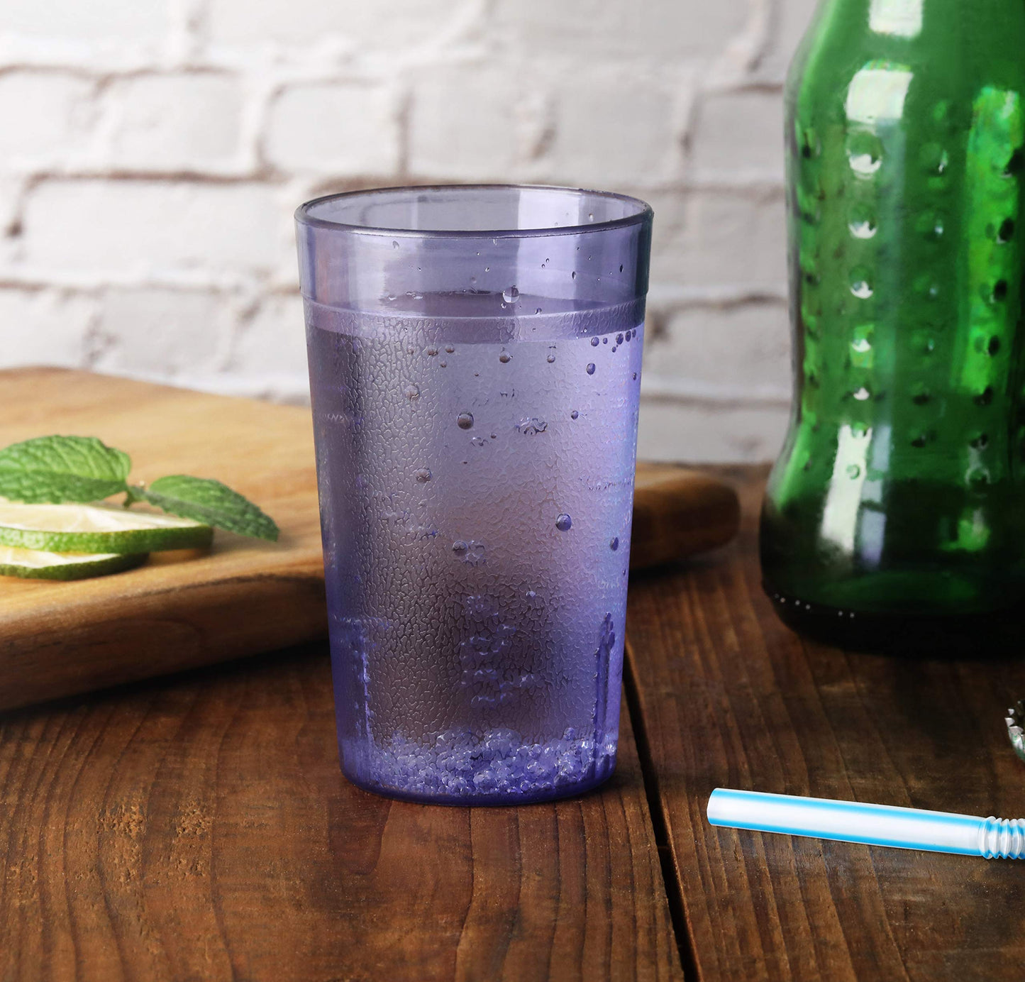 New Star Foodservice Restaurant-Grade Polycarbonate Beverage Tumblers, 5 oz, Blue, Set of 12