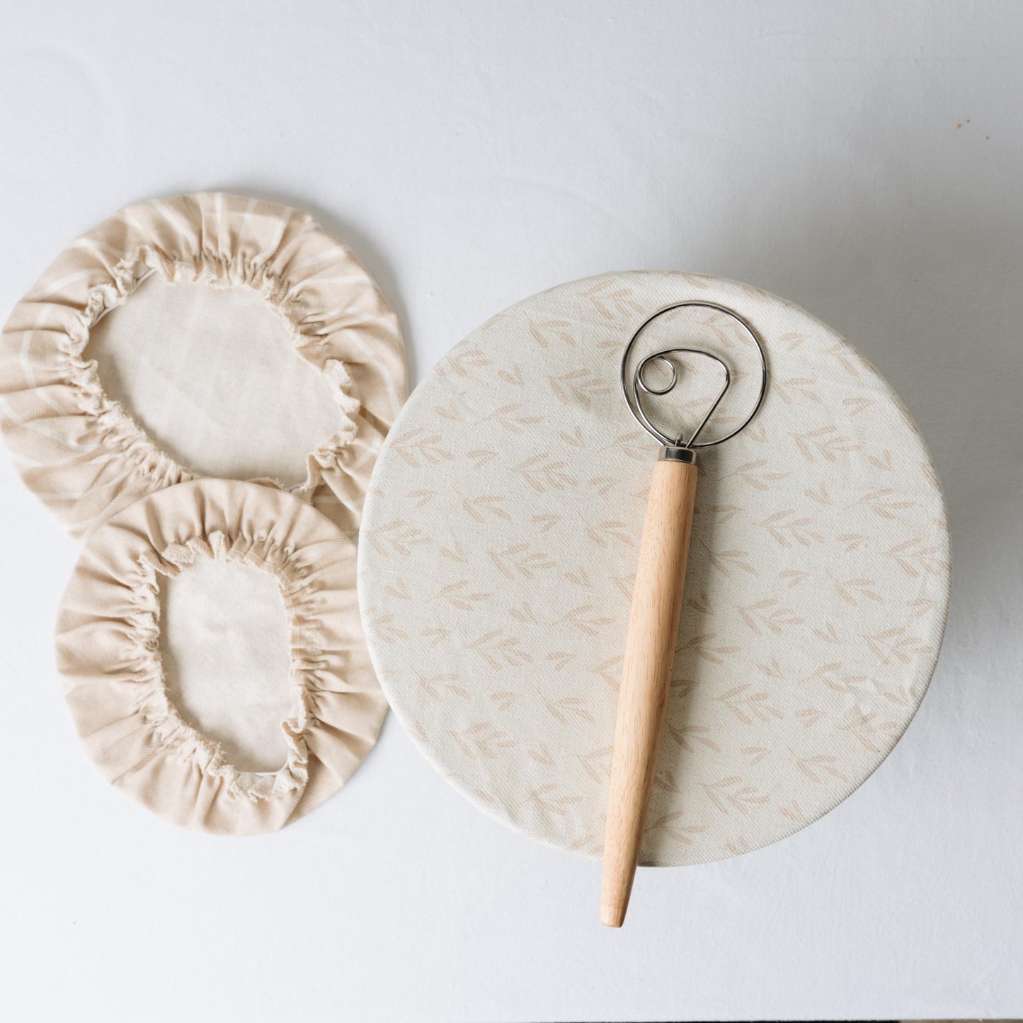 Beautiful Linen Cotton Blend Bowl Covers for Bread Proofing - Reusable Set of 3 in Varying Sizes Easily Fit Your Bowls 7" to 13" - Durable Fabric Covers, Ideal Sourdough Bread Baking Accessories