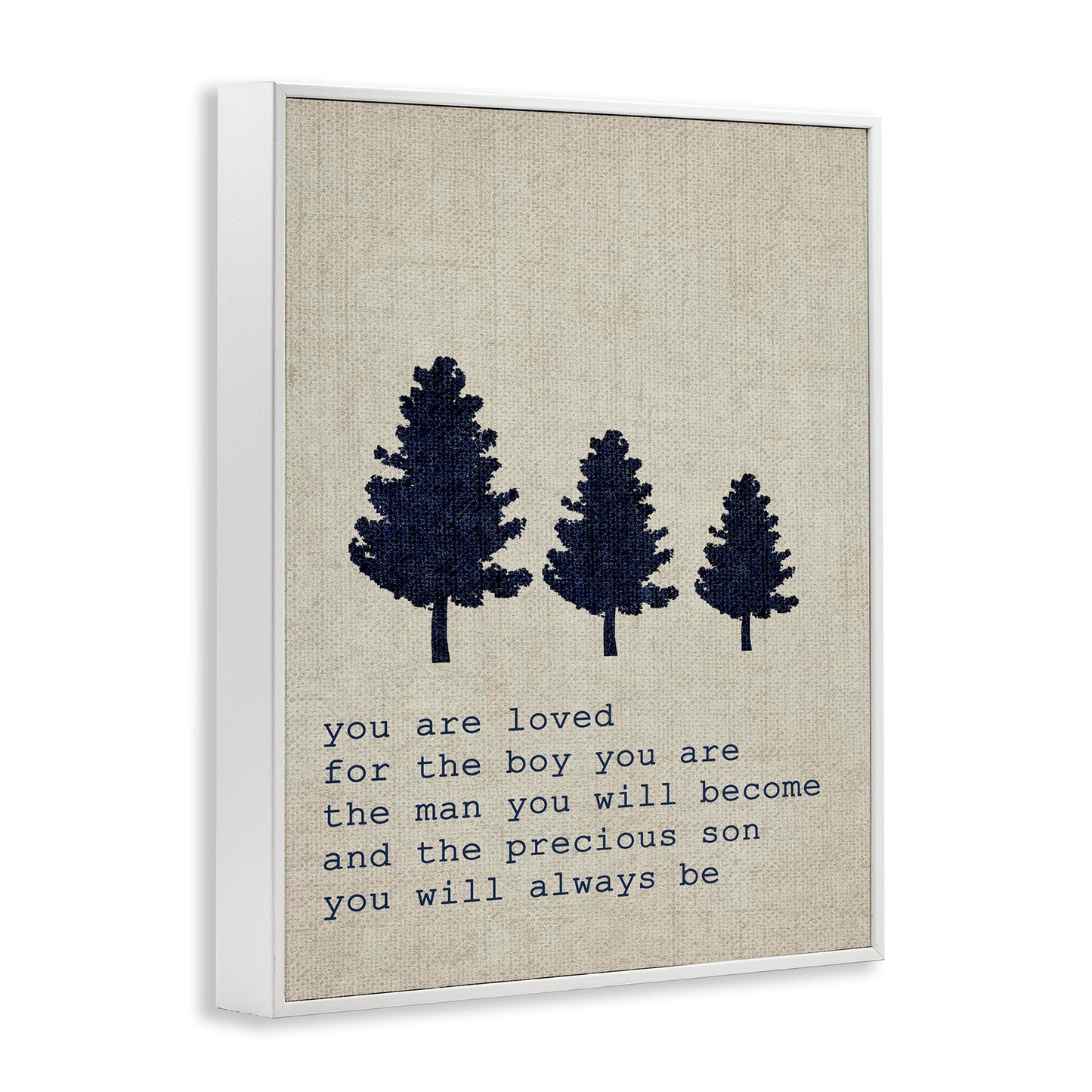 'Loved Son Phrase with Trees'| Framed Giclee Art