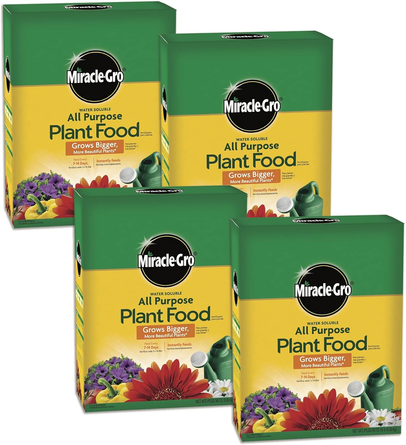 Miracle-Gro Water Soluble Plant Food - All-Purpose Fertilizer for Indoor & Outdoor Plants, 10 lbs (4-Pack)