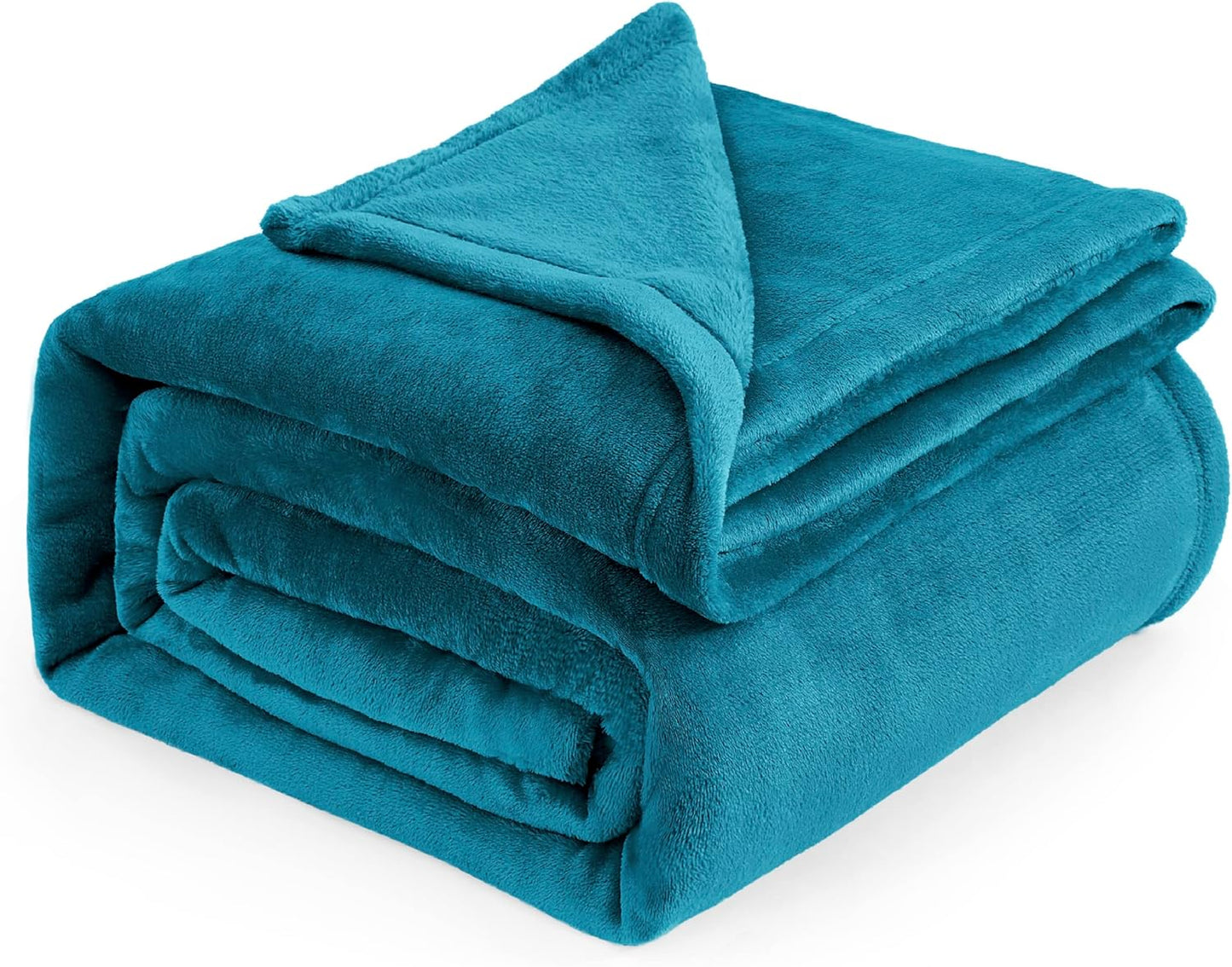 Bedsure GentleSoft Fleece Blanket - King Size Teal | Soft, Lightweight, Plush Microfiber 108x90 Inches