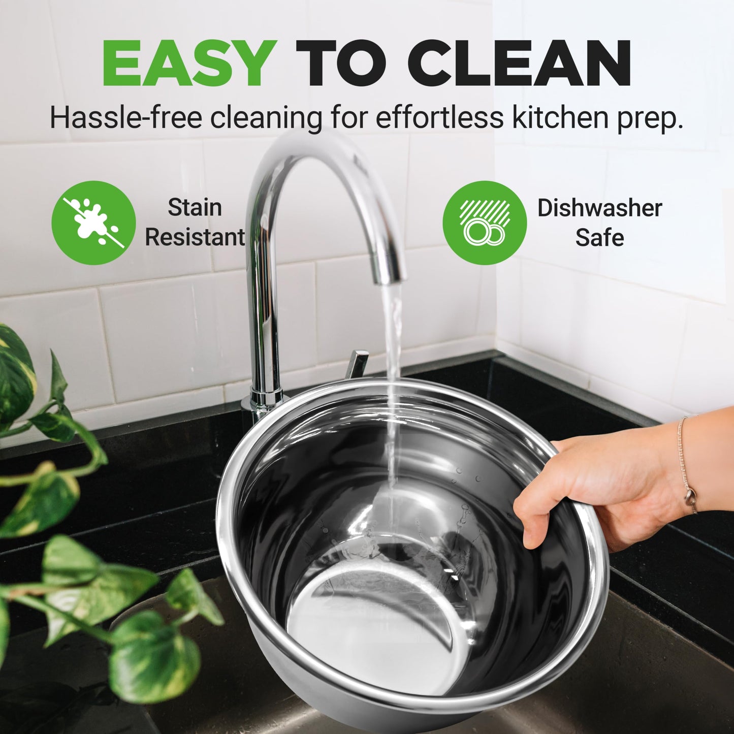 NutriChef 10 Piece Stainless Steel Mixing Bowls with Lids Set, Dishwasher Safe, 5 Stackable Nesting Bowls and 5 BPA-Free Lids for Kitchen, Cooking, Food Storage, Meal Prepping, Mixing & Serving